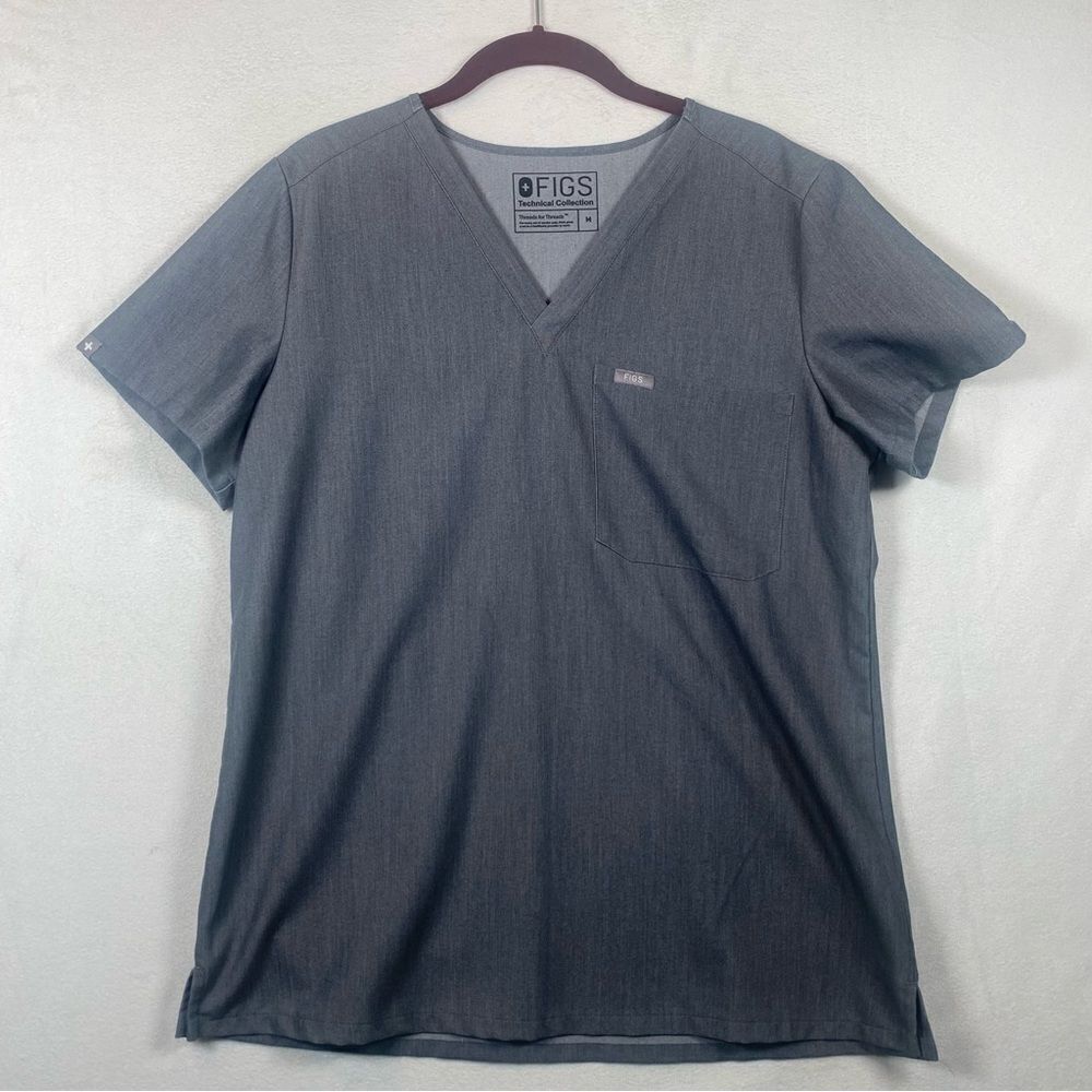 Figs Gray Technical Collection One Pocket Scrub Top Size Medium
